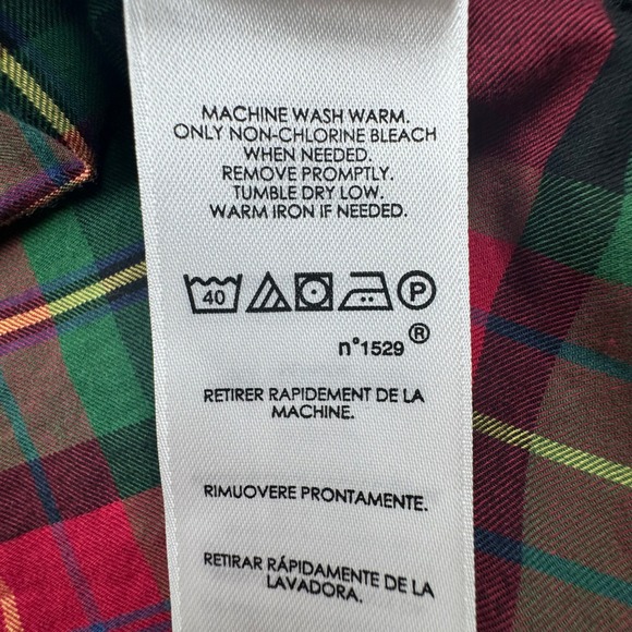 Ralph Lauren Button Down Mens Large Red Green Plaid Excellent Classic Fit Pony - Picture 6 of 7